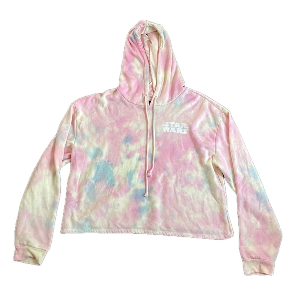 Pastel tie dye Star Wars cropped hoodie